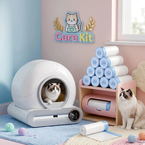 Self-Cleaning Cat Litter Box Waste Bags - Drawstring Extra-Thick Liners Scrollcart Qatar 