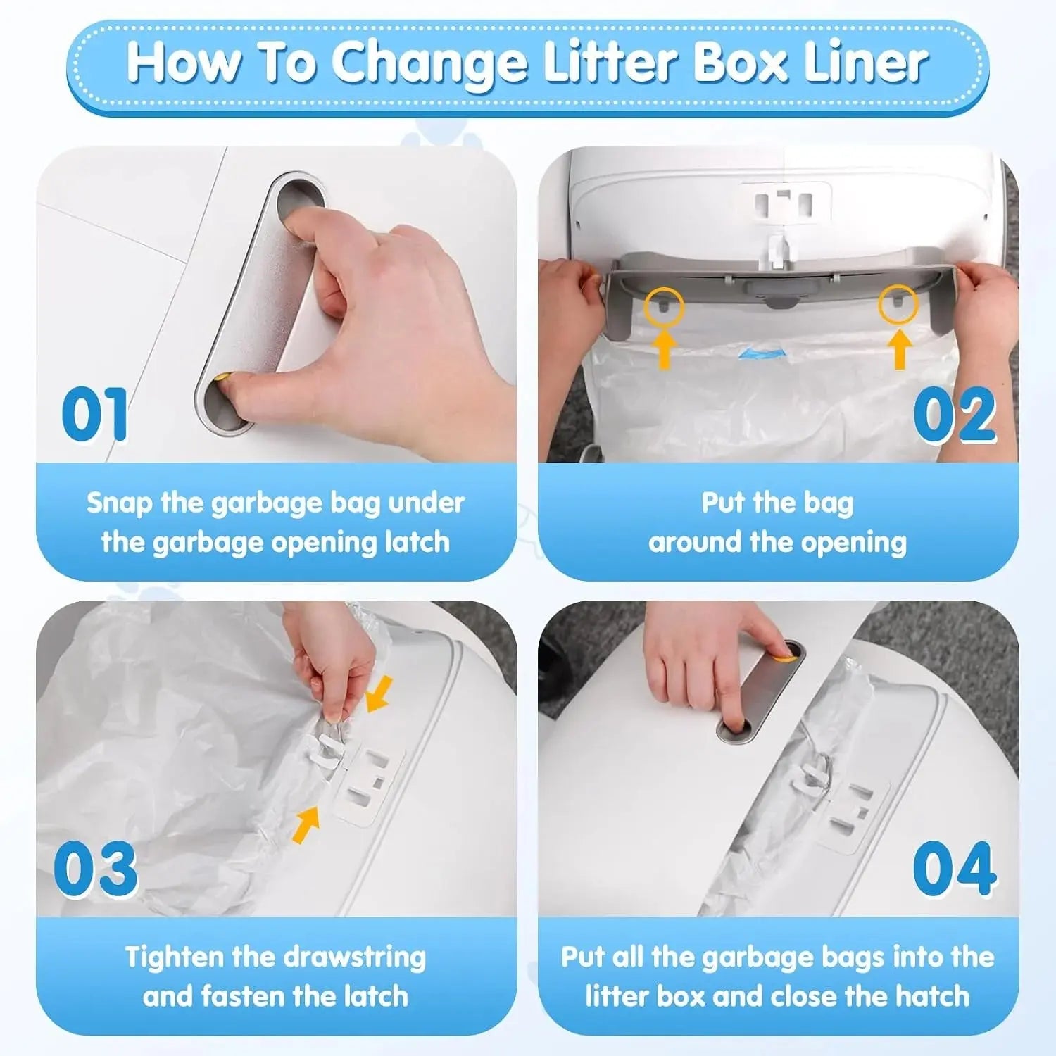 Self-Cleaning Cat Litter Box Waste Bags - Drawstring Extra-Thick Liners Scrollcart Qatar 