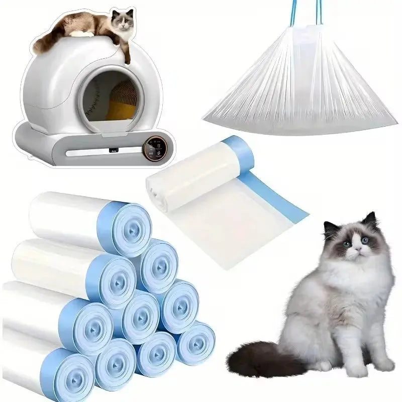 Self-Cleaning Cat Litter Box Waste Bags - Drawstring Extra-Thick Liners Scrollcart Qatar 