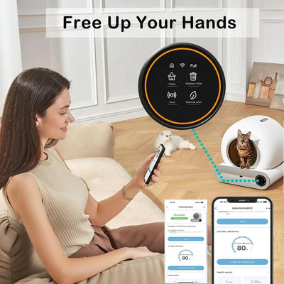 Self Cleaning Cat Litter Box with App Control White Scrollcart Qatar 