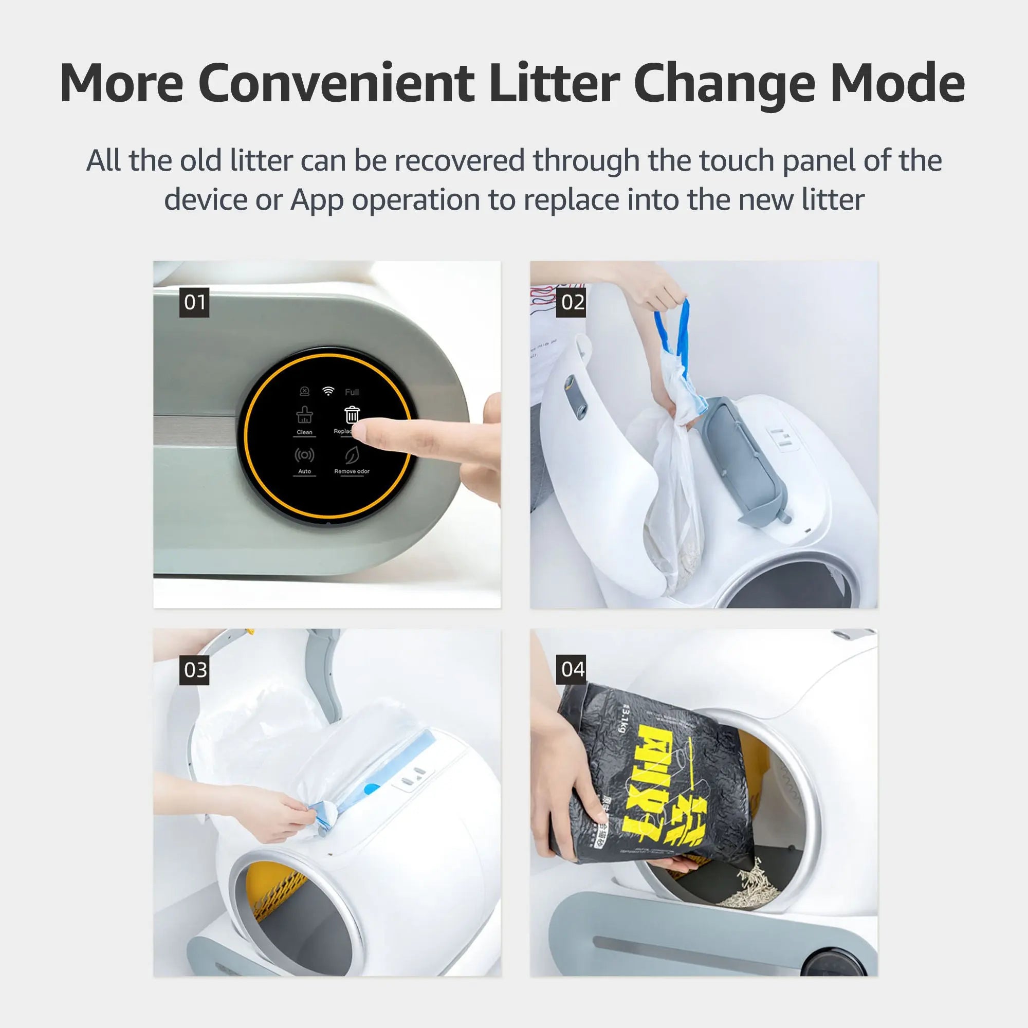 Self Cleaning Cat Litter Box with App Control White Scrollcart Qatar 