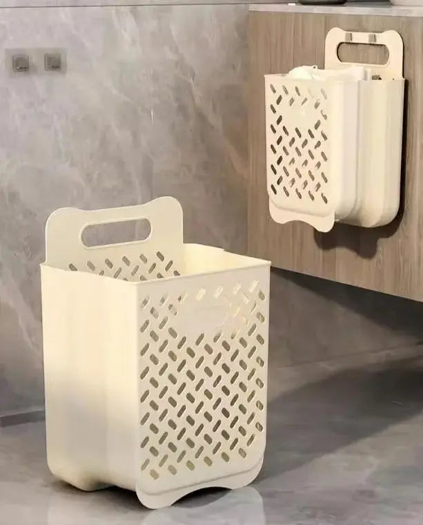 Shop Collapsible Wall Mount Laundry Basket  Price Qatar