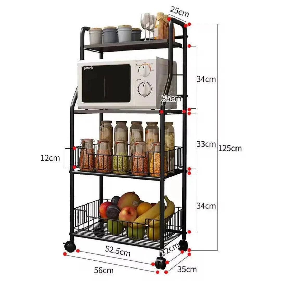 Shop Multi-Purpose Kitchen Storage Organizer Trolley Rack in Qatar
