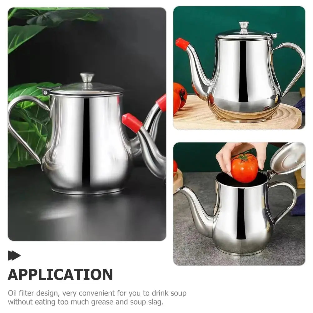 Shop Stainless Steel Oil Strainer Pot- Filter Container 