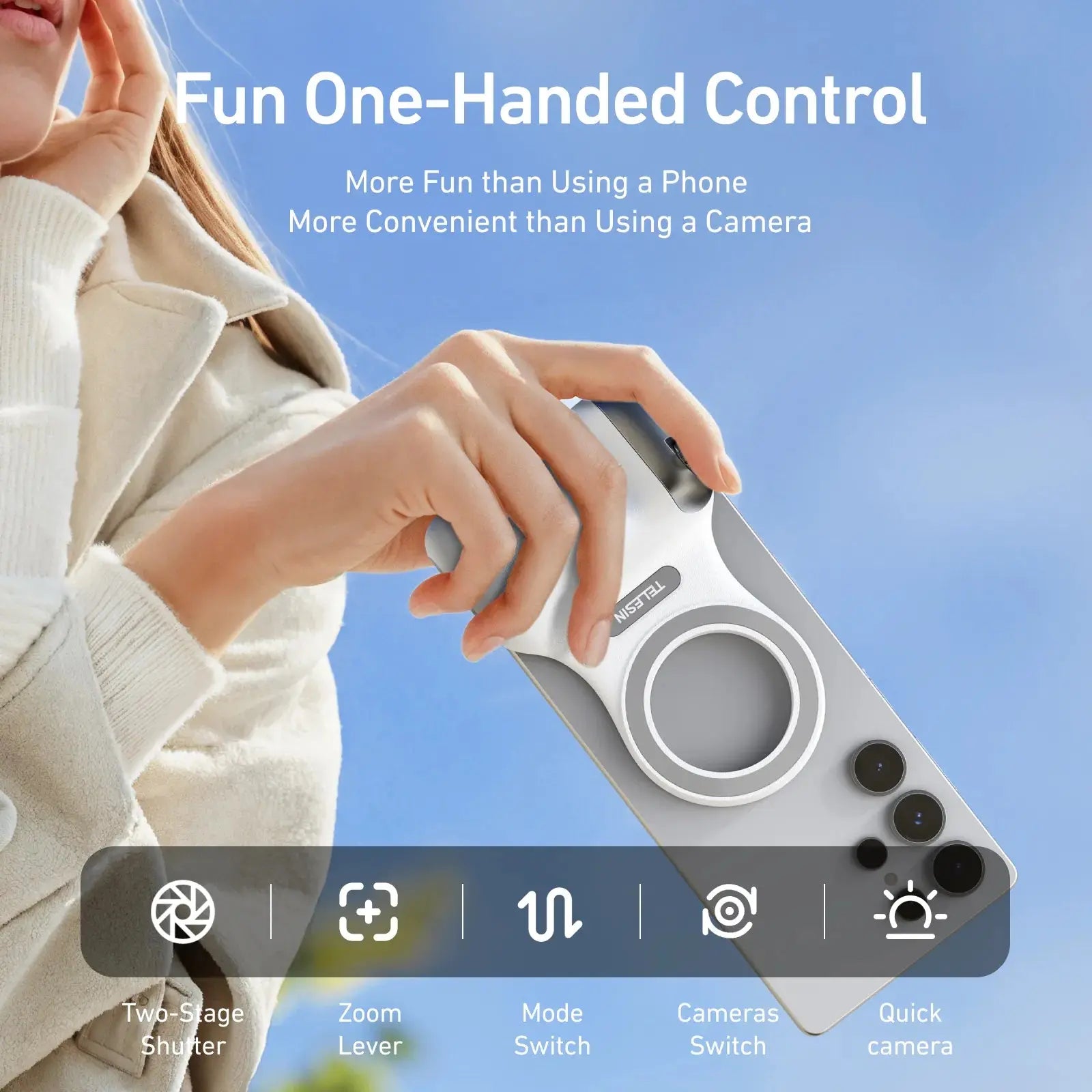 Shop TELESIN Magnetic Phone Camera Handle Grip Qatar