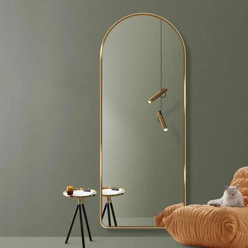 Sleek Designer Arched Wall/Floor Mirror – Gold Frame Scrollcart Qatar 