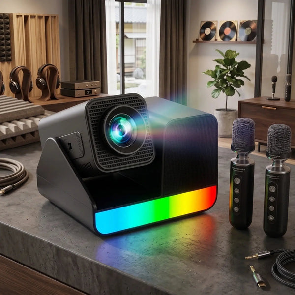 Smartbarry HT36 Pro 4K HDR Projector with Wireless Microphone Scrollcart Qatar 