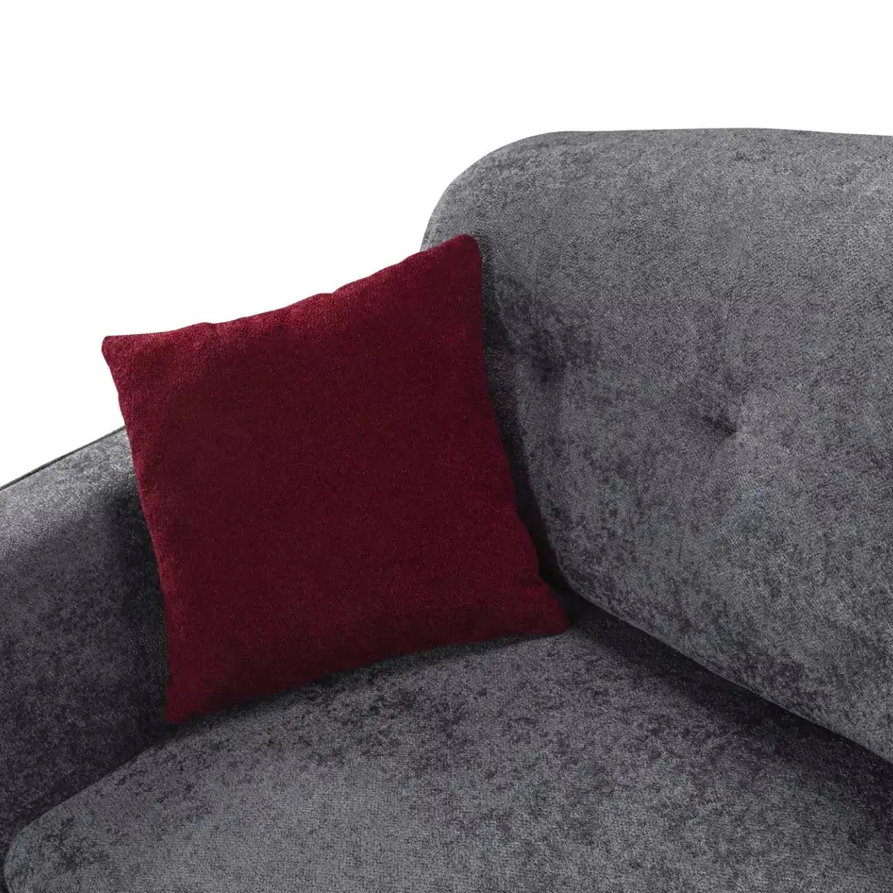 Sofa Set | Paris Design - Grey Couch corner with red pillow