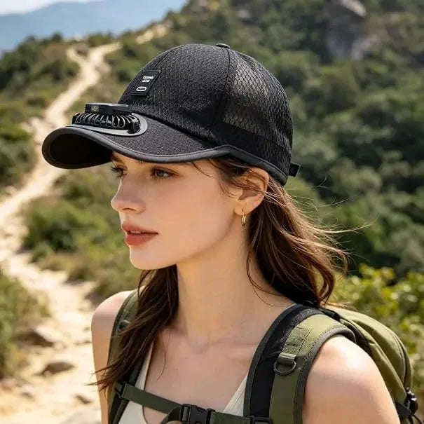 Solar Fan Baseball Cap – UV Protection Sun Hat with USB Charging Scrollcart Qatar 