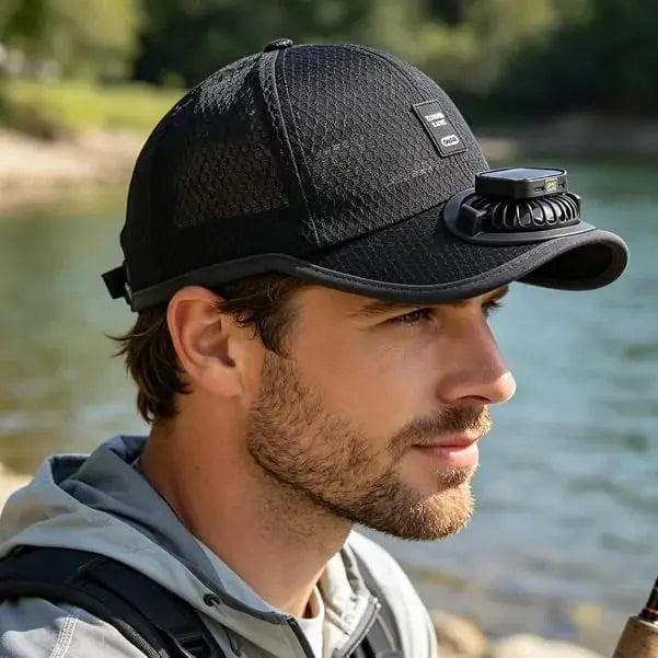 Solar Fan Baseball Cap – UV Protection Sun Hat with USB Charging Scrollcart Qatar 