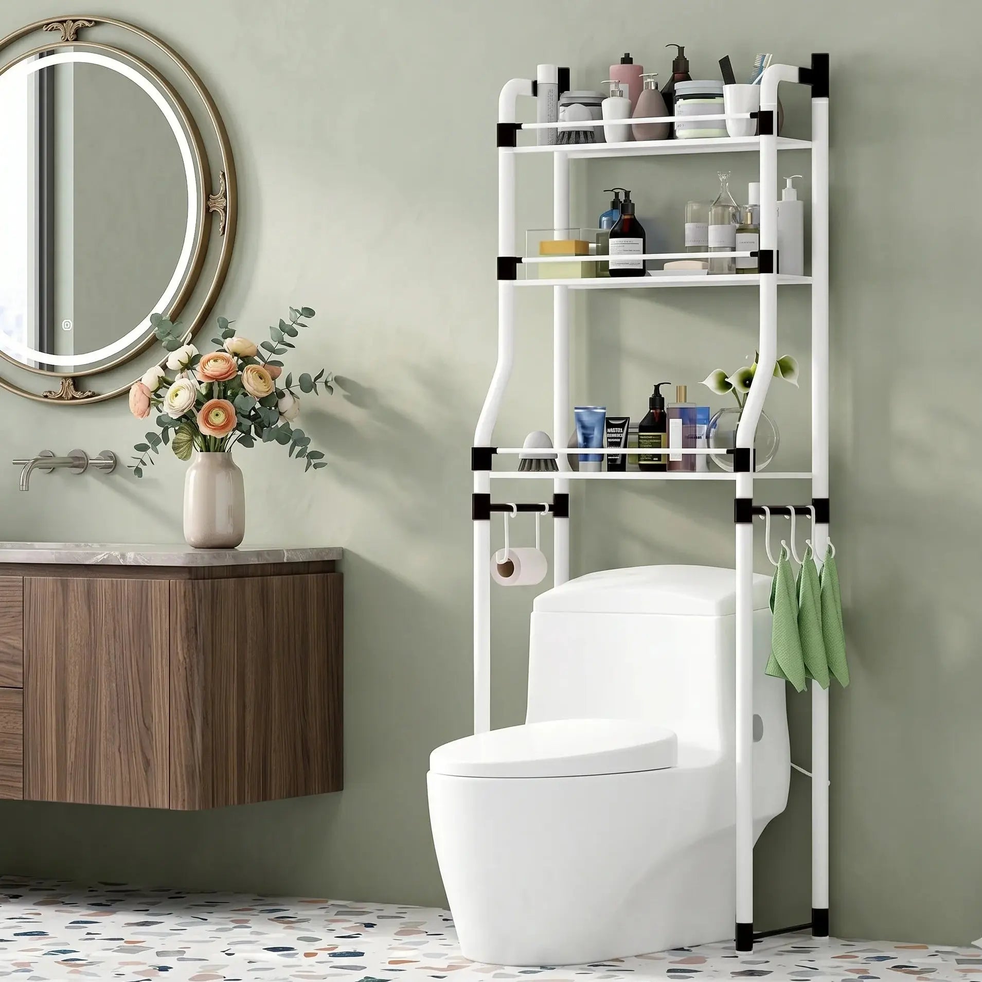 Space-Saving 3-Tier Over-Toilet Bathroom Organizer Scrollcart Qatar 