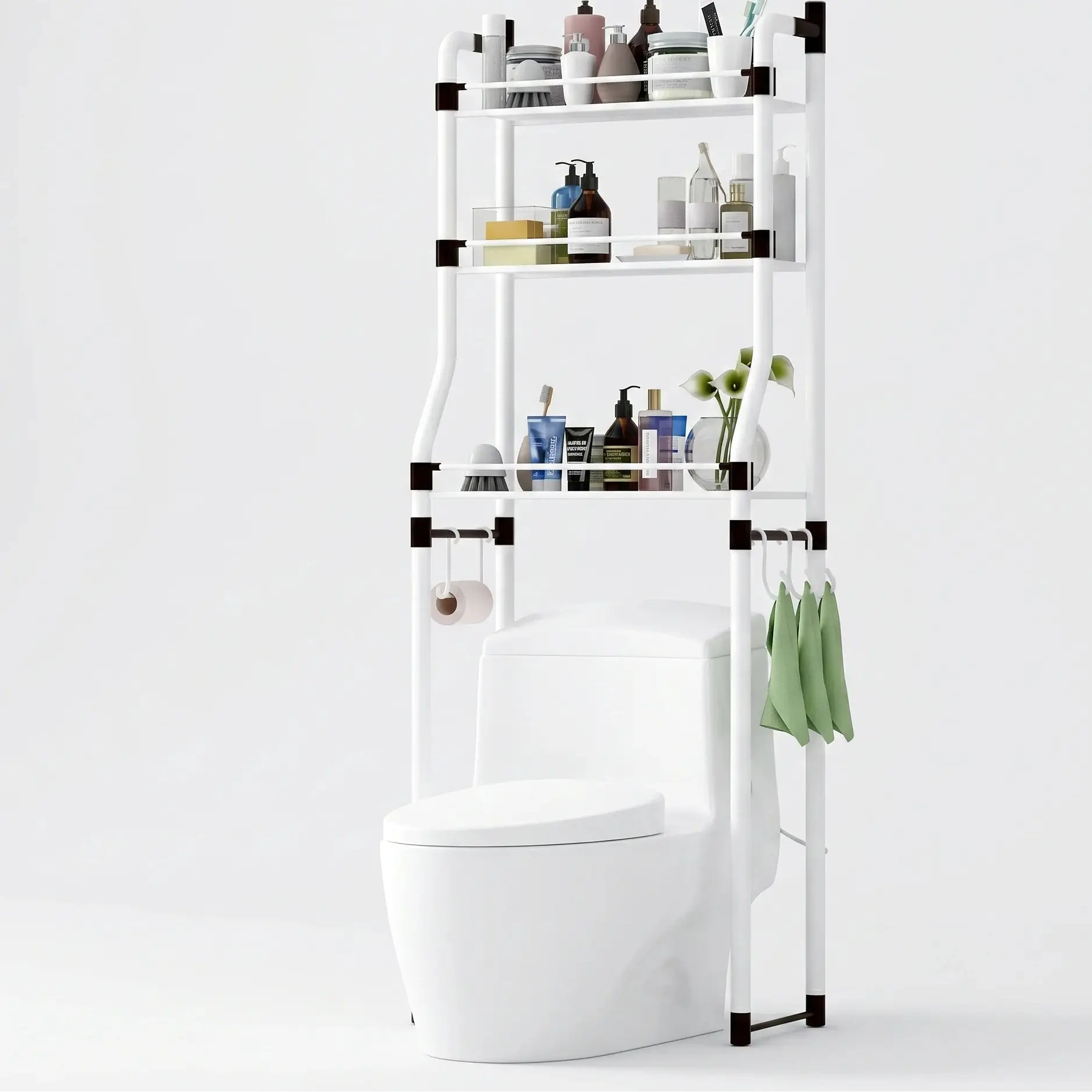 Space-Saving 3-Tier Over-Toilet Bathroom Organizer Scrollcart Qatar 