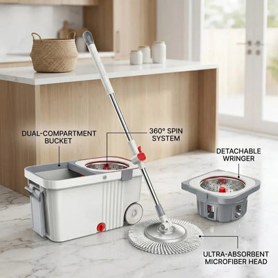 Spin Mop & Bucket Set 360° Microfiber Mop Qatar