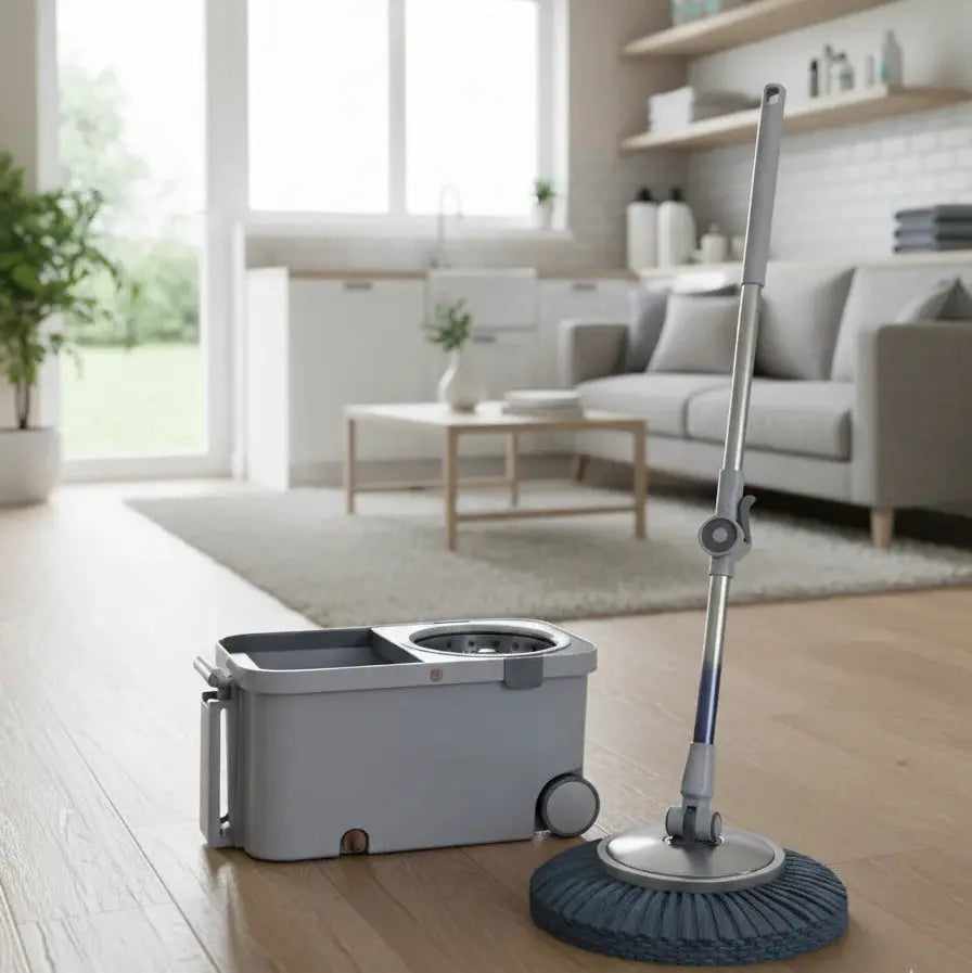 Spin Mop and Bucket with Wringer Set on Wheels – 180° Spinning System Scrollcart Qatar 