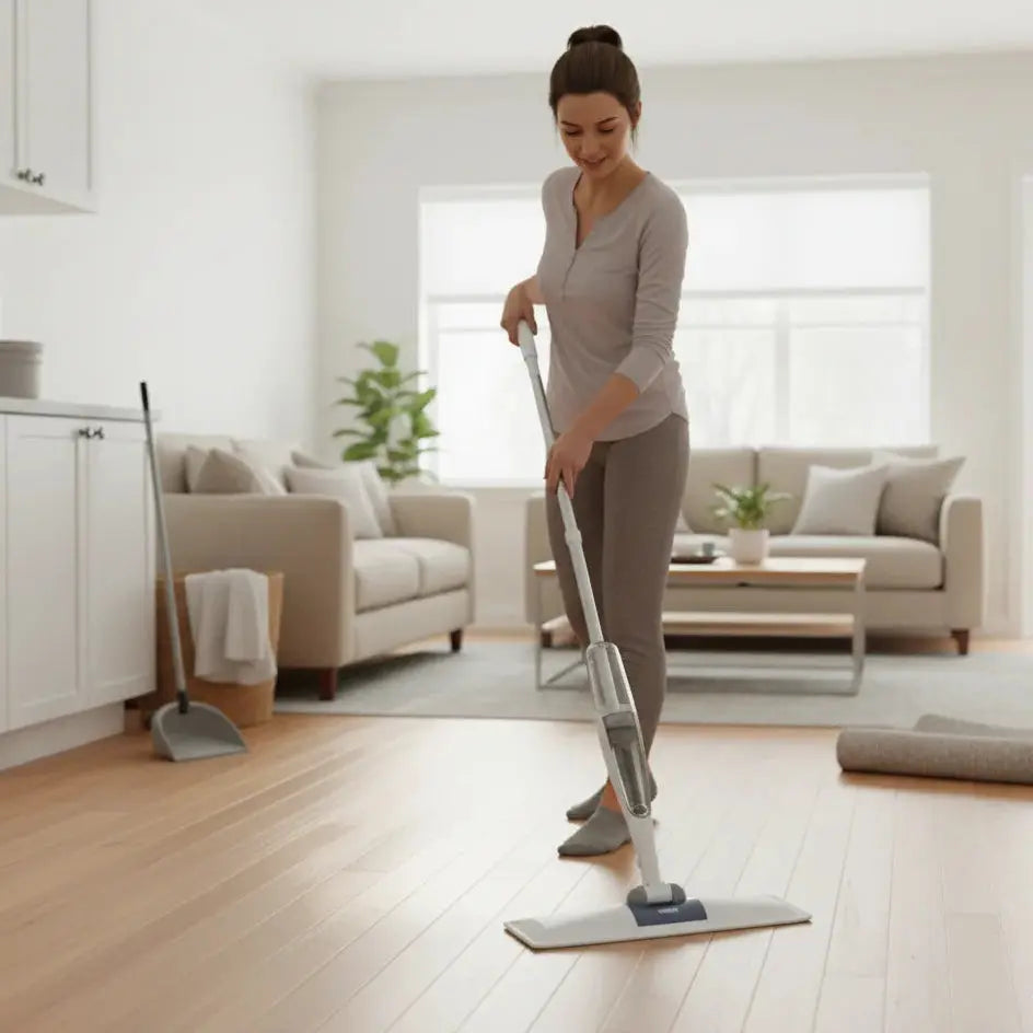 Spray Mop for Floor Cleaning with 450ML Refillable Bottle Scrollcart Qatar 