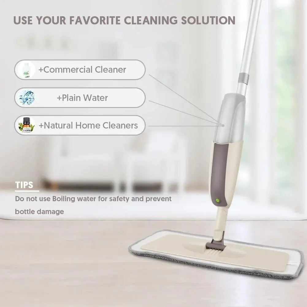 Spray Mop for Floor Cleaning with 450ML Refillable Bottle Scrollcart Qatar 