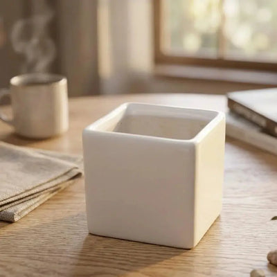Square Dip Bowl Small – Off-White Ceramic Serving Bowl Scrollcart Qatar 