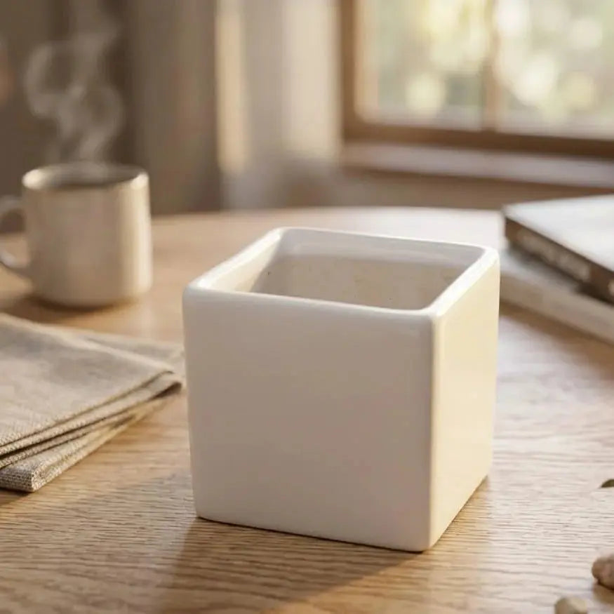 Square Dip Bowl Small – Off-White Ceramic Serving Bowl Scrollcart Qatar 