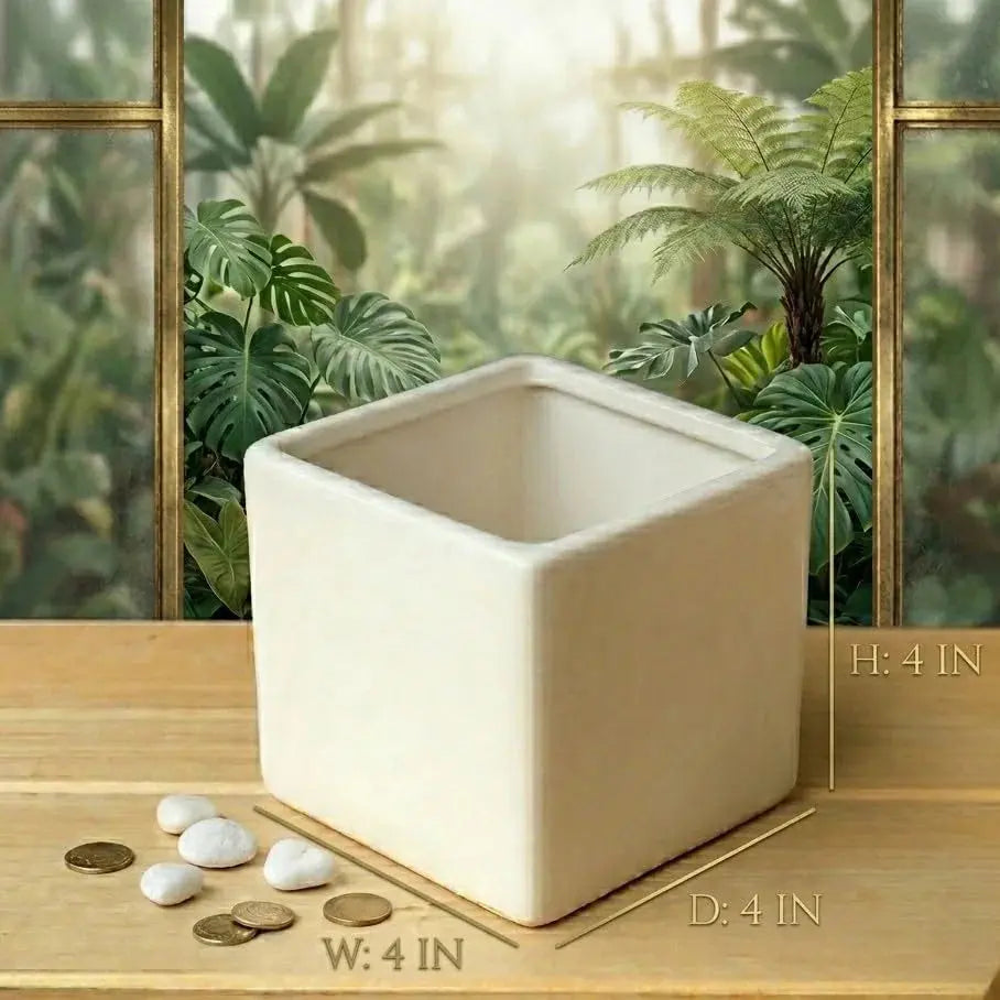 Square Dip Bowl Small – Off-White Ceramic Serving Bowl Scrollcart Qatar 