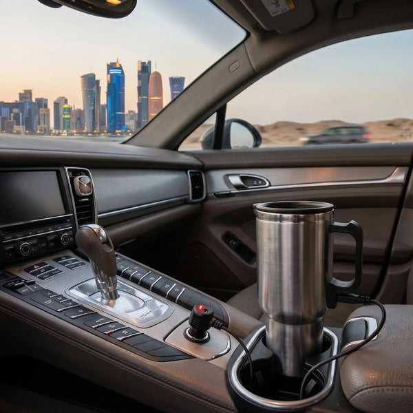 Stainless Steel Car Electric Heated Travel Coffee Mug Scrollcart Qatar 
