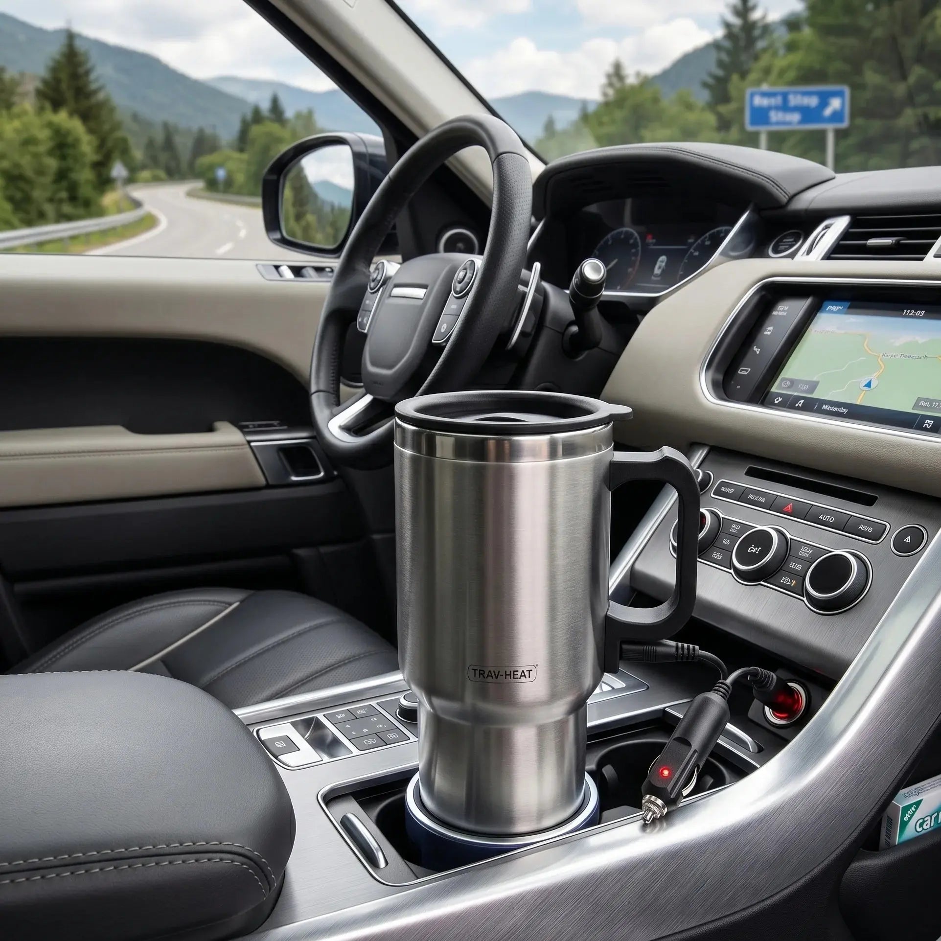 Stainless Steel Car Electric Heated Travel Coffee Mug Scrollcart Qatar 
