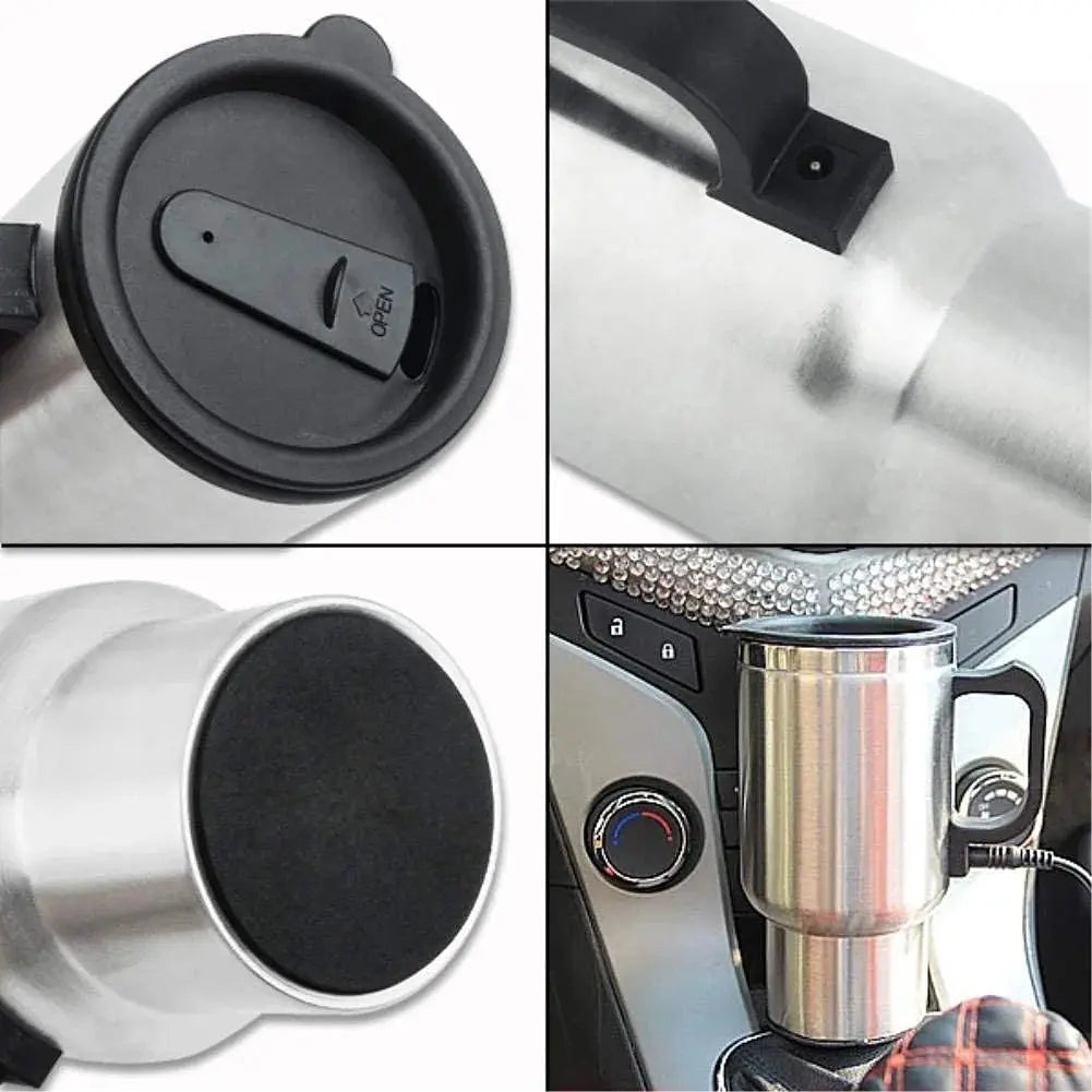 Stainless Steel Car Electric Heated Travel Coffee Mug Scrollcart Qatar 