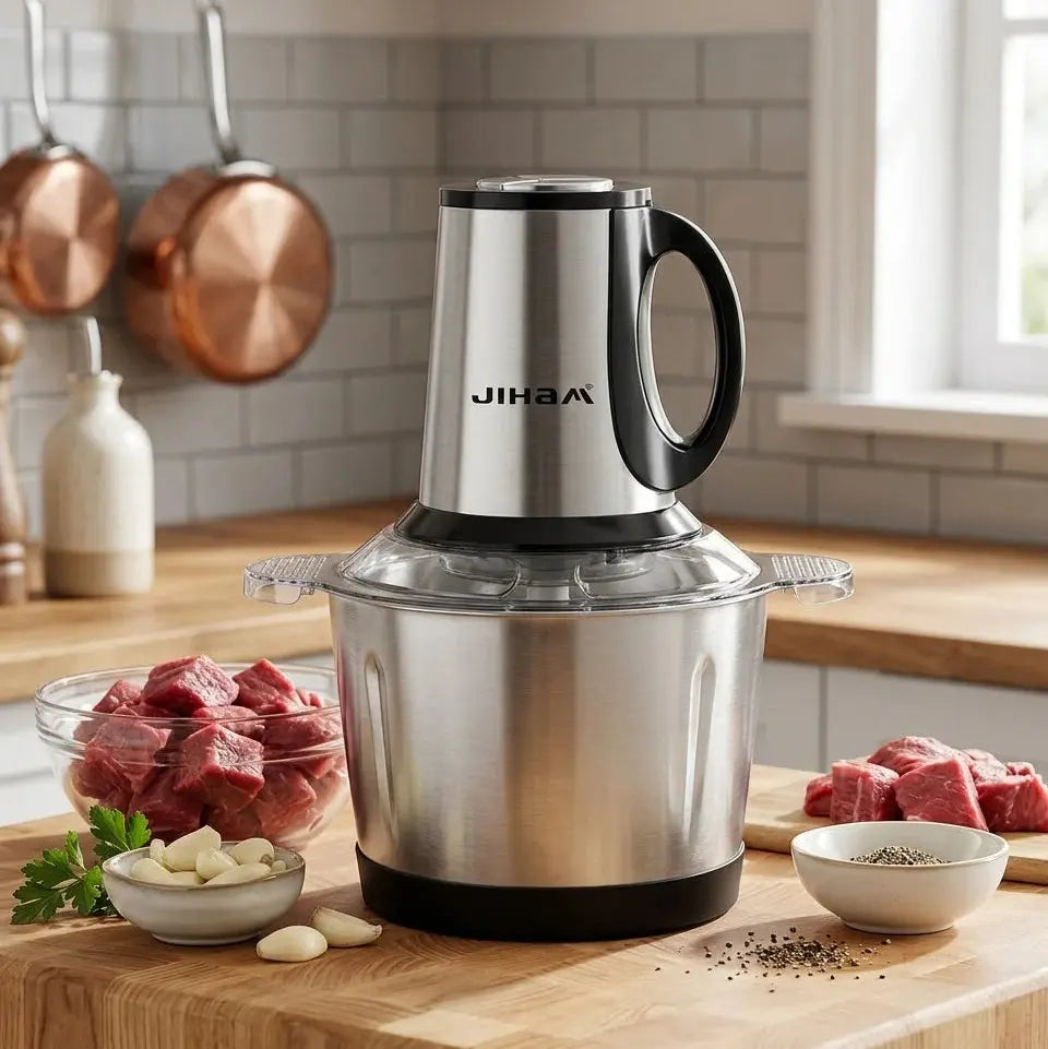 Stainless Steel Electric Meat Grinder & Food Processor Scrollcart Qatar 