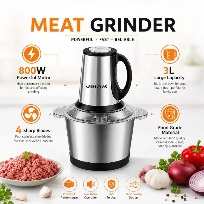 Stainless Steel Electric Meat Grinder & Food Processor Scrollcart Qatar 