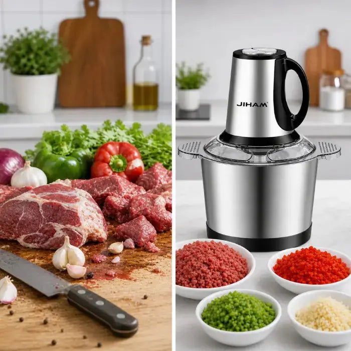 Stainless Steel Electric Meat Grinder & Food Processor Scrollcart Qatar 