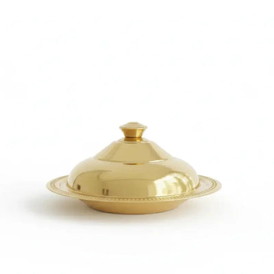 Stainless Steel Food Serving Gold Round Dinner Plate Scrollcart Qatar 