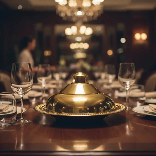 Stainless Steel Food Serving Gold Round Dinner Plate Scrollcart Qatar 