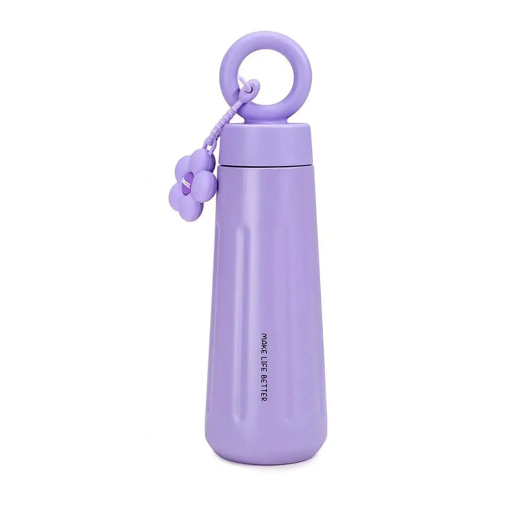 Stainless Steel Loop Water Bottle 450ML – Flower Design for Kids & Girls Scrollcart Qatar 