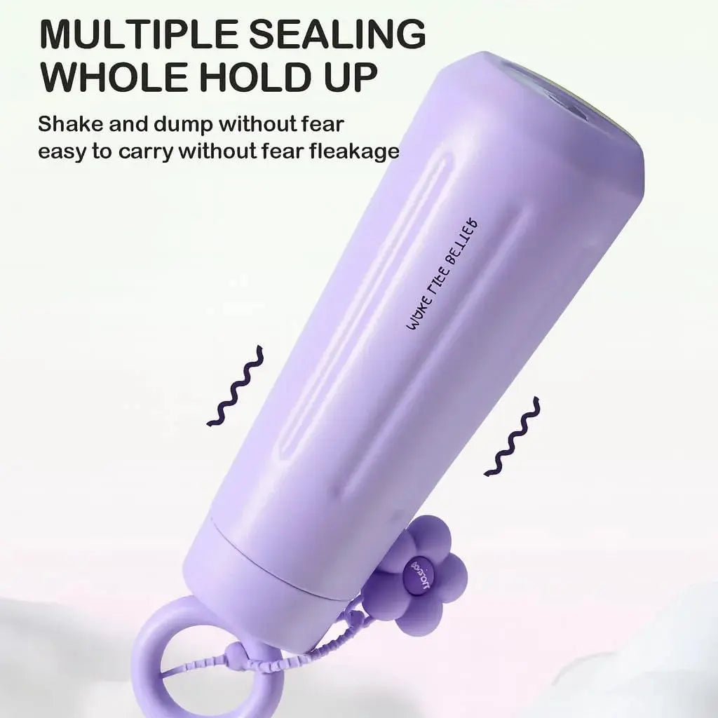 Stainless Steel Loop Water Bottle 450ML – Flower Design for Kids & Girls Scrollcart Qatar 