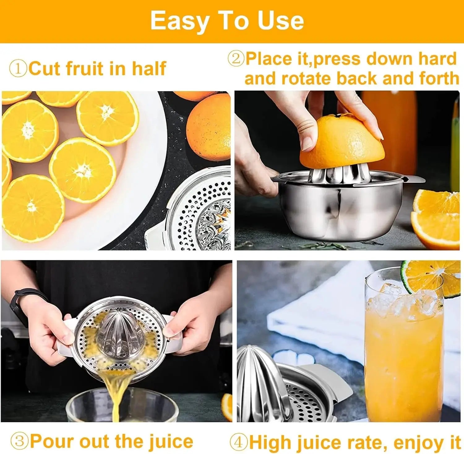 Stainless Steel Manual Citrus Juicer & Squeezer Scrollcart Qatar 