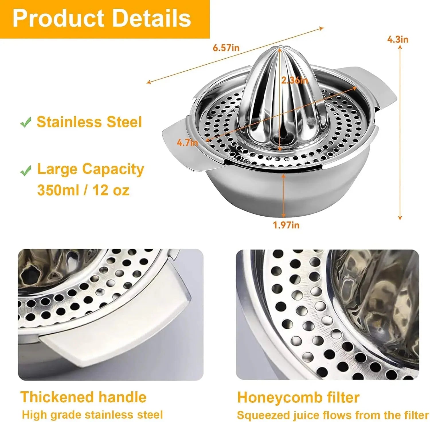 Stainless Steel Manual Citrus Juicer & Squeezer Scrollcart Qatar 