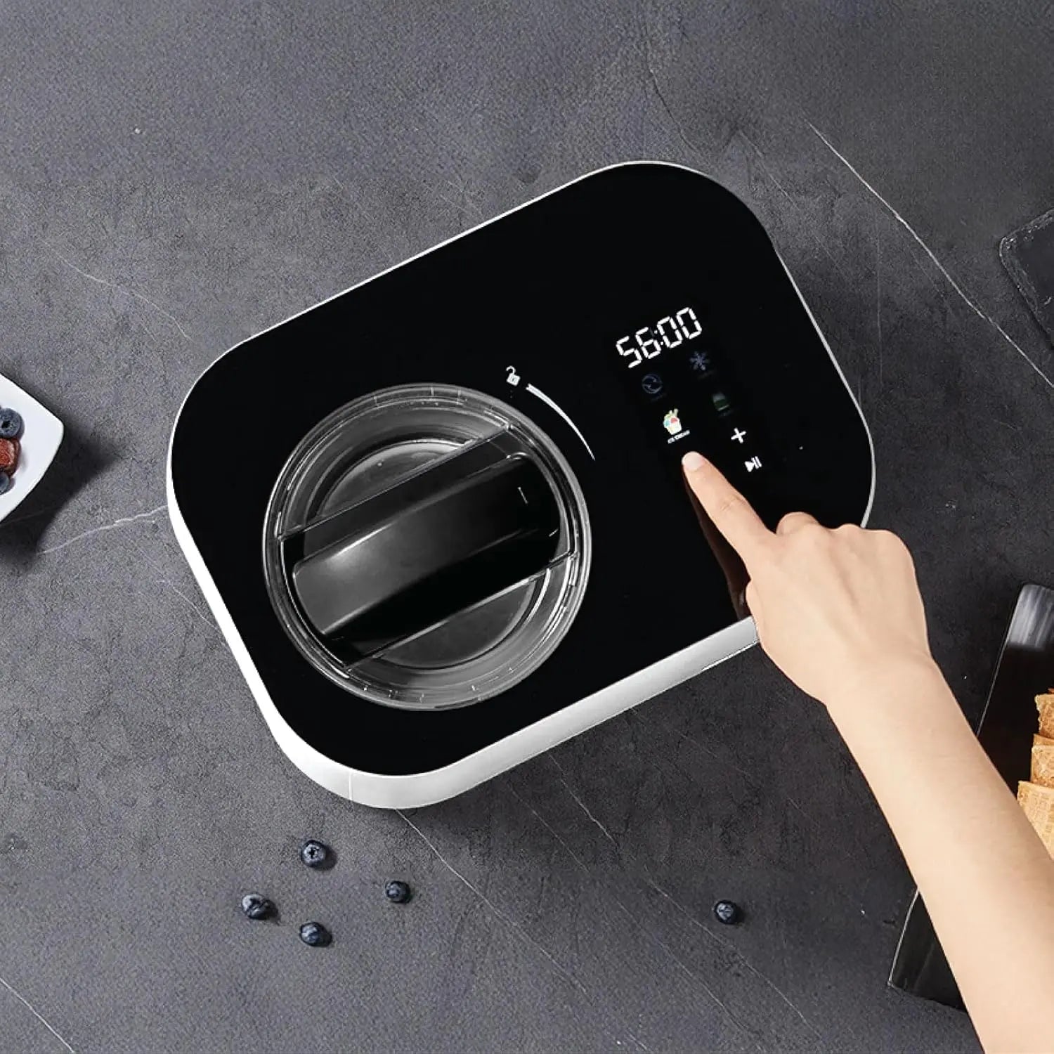 Stainless Steel Portable Automatic Ice Cream and Frozen Yogurt Machine Scrollcart Qatar 