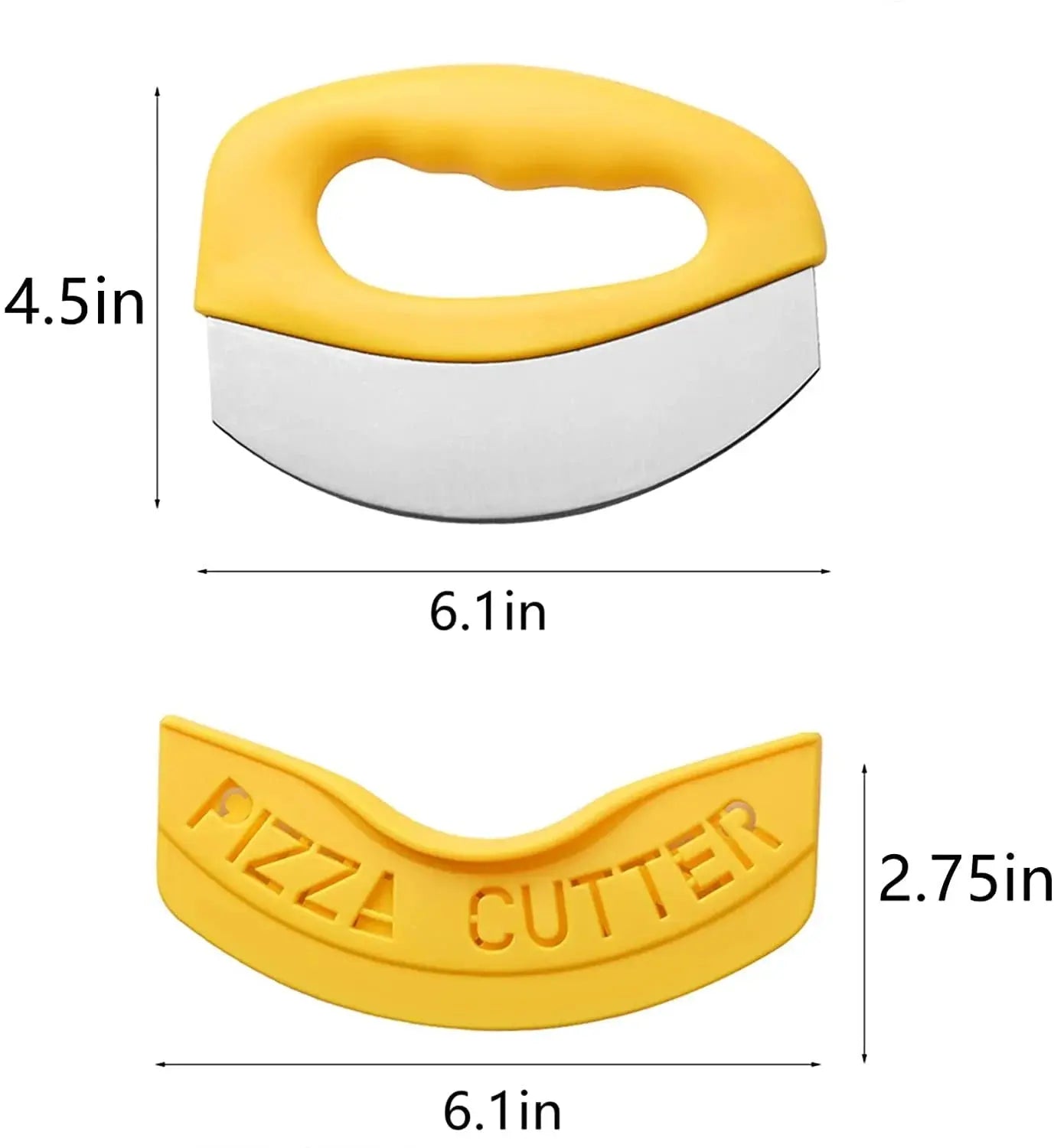 Stainless Steel Rocker Pizza Slicer & Food Chopper -With Blade Cover Scrollcart Qatar 