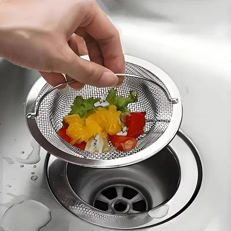 Stainless Steel Sink Strainer with Non-Slip Handle for Kitchen Scrollcart Qatar 
