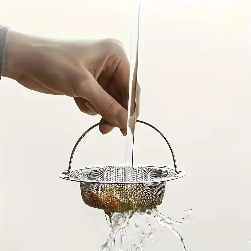 Stainless Steel Sink Strainer with Non-Slip Handle for Kitchen Scrollcart Qatar 