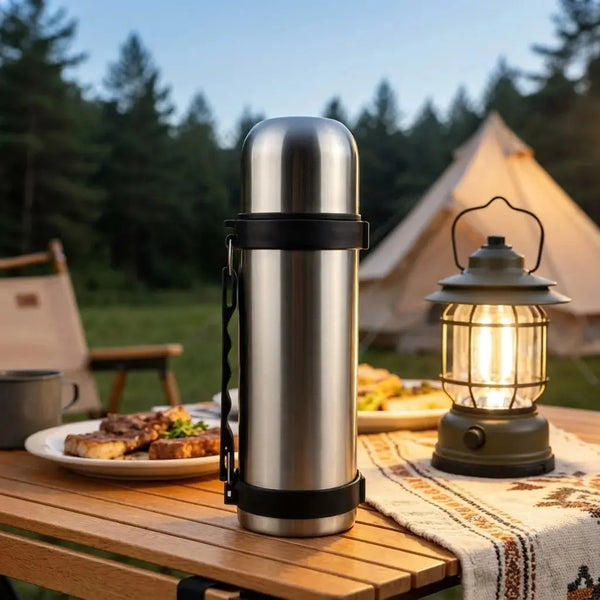 Stainless Steel Vacuum Flask – 750ml Hot & Cold Travel Bottle Scrollcart Qatar 