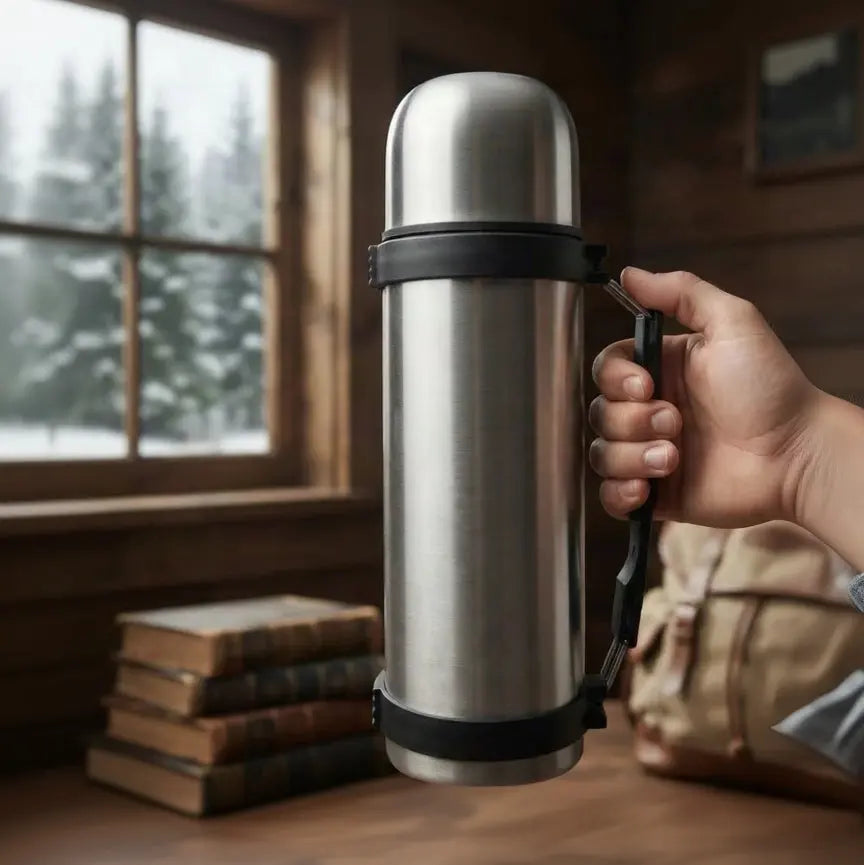 Stainless Steel Vacuum Flask – 750ml Hot & Cold Travel Bottle Scrollcart Qatar 
