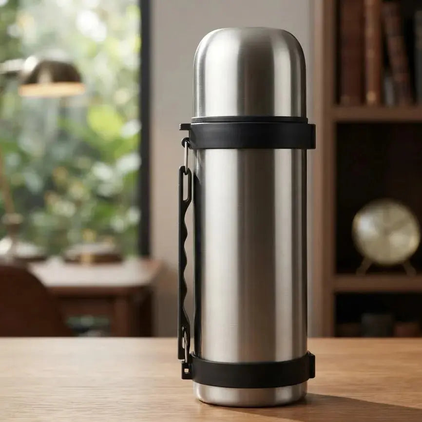 Stainless Steel Vacuum Flask – 750ml Hot & Cold Travel Bottle Scrollcart Qatar 