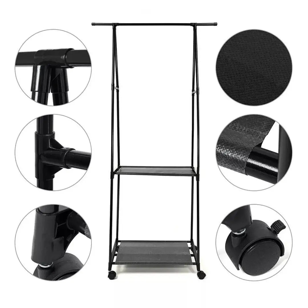 Buy Stainless Steel Garment Rack with Coat Hanger Qatar 