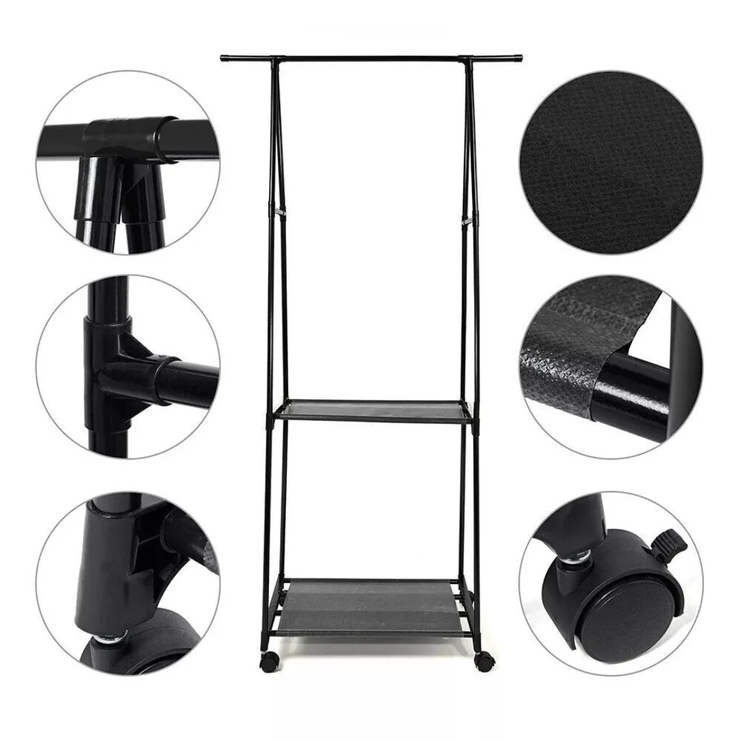 Buy Stainless Steel Garment Rack with Coat Hanger Qatar 