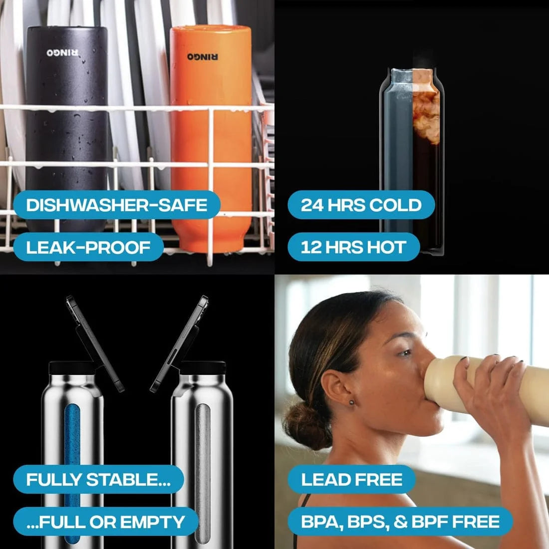 Stainless Steel Vacuum Bottle with MagSafe Phone Holder
