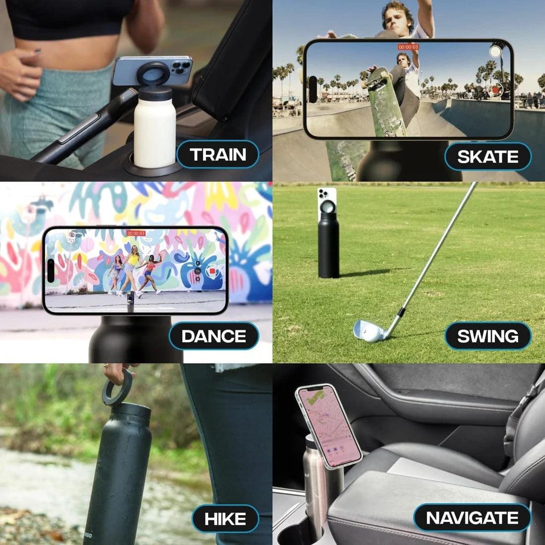 Stainless Steel Vacuum Bottle with MagSafe Phone Holder