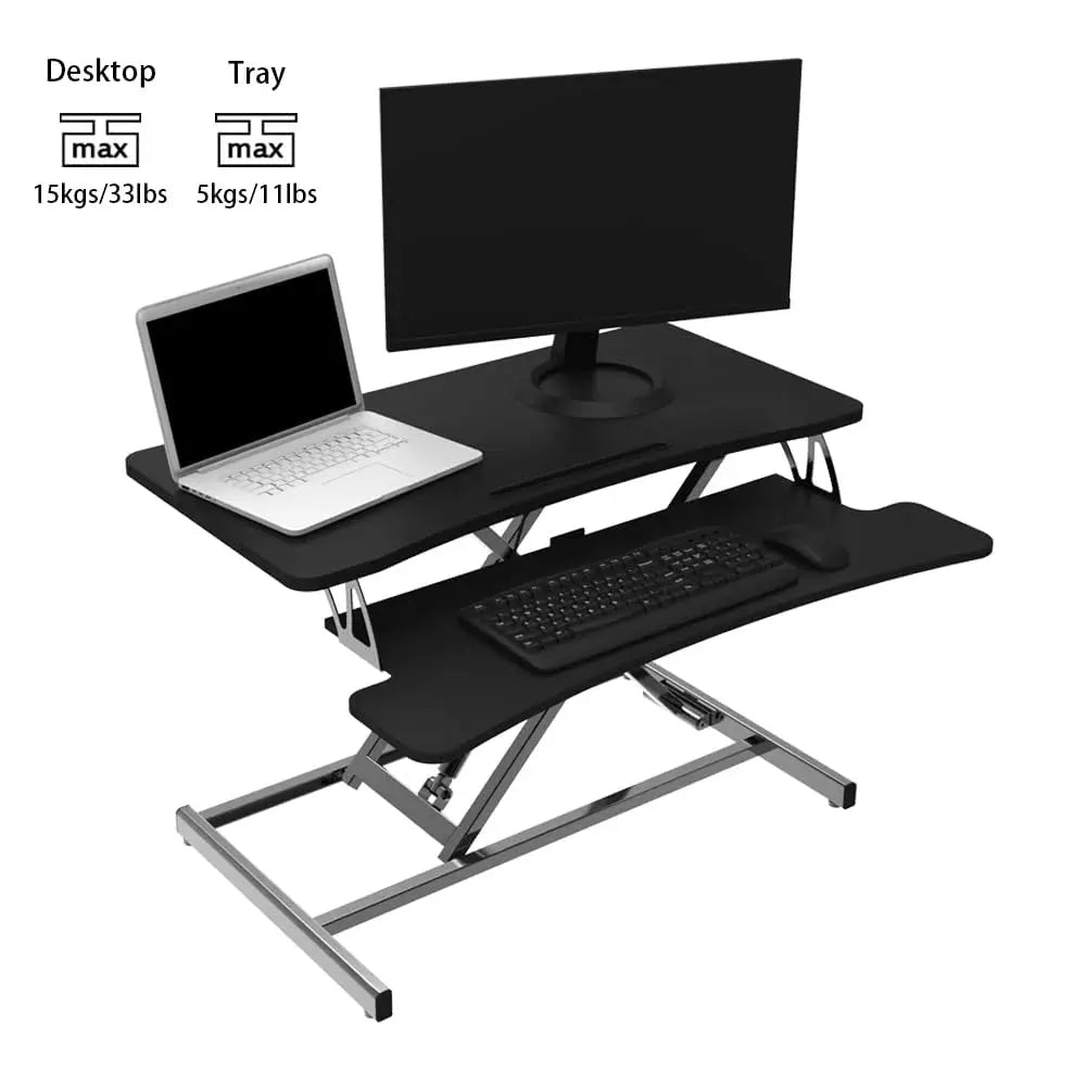 Standing Desk Converter, 32 inch Stand Up Height Adjustable Desk Riser Scrollcart Qatar 