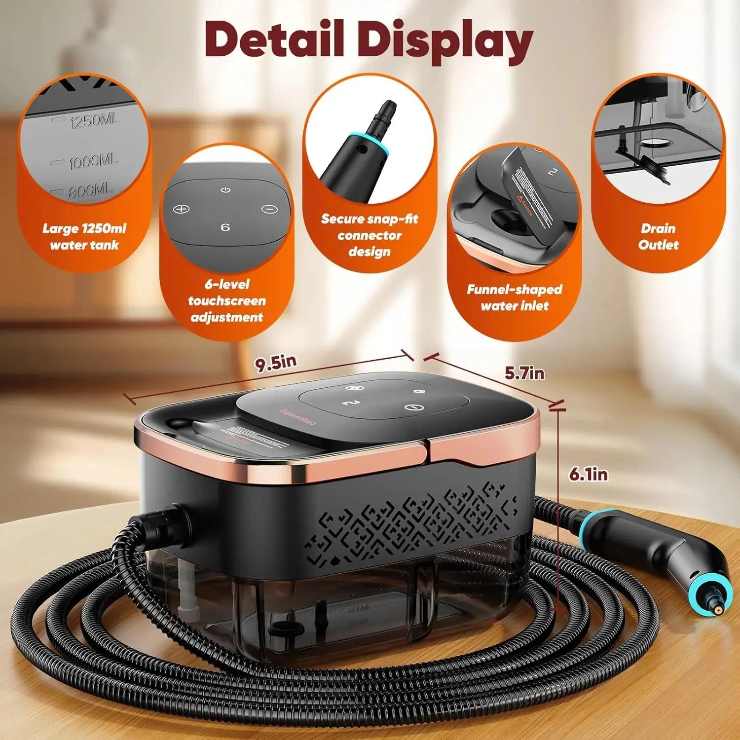 Steam Cleaner 2500W Pressurized Heavy Duty Handheld Steamer