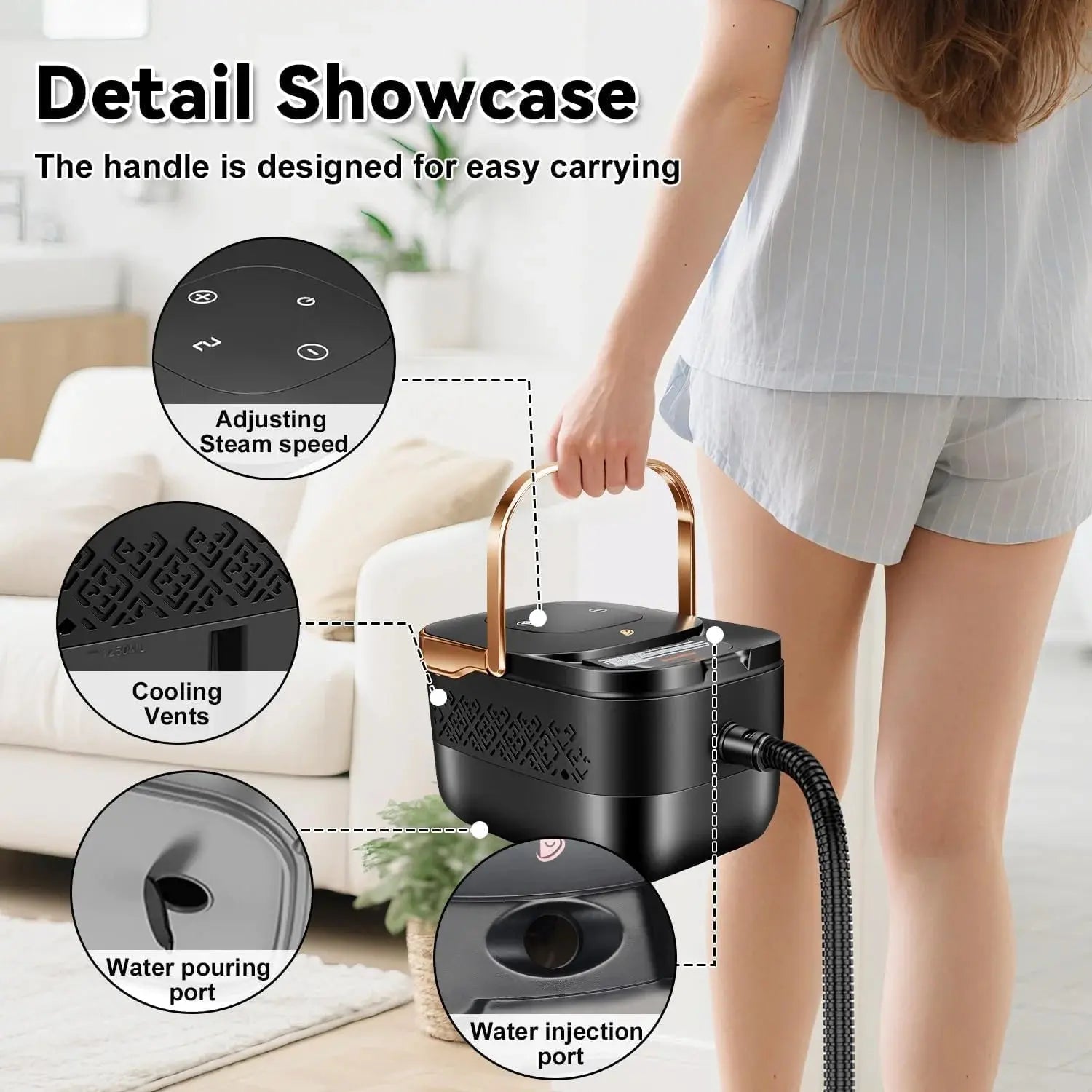 Steam Cleaner 2500W Pressurized Heavy Duty Handheld Steamer