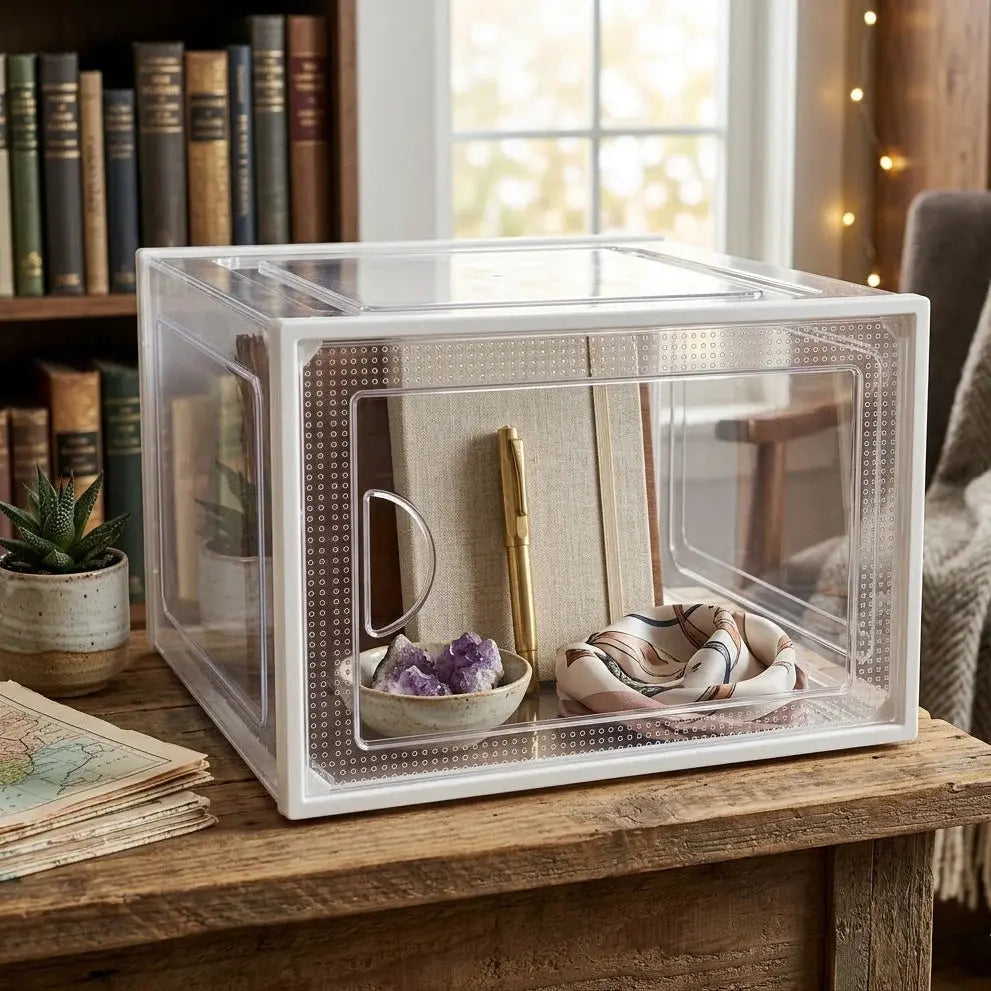 Storage Box Set – Clear Stackable Organizer for Home Scrollcart Qatar 